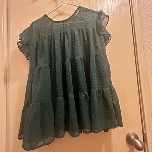 Pom-pom ruffle shirt